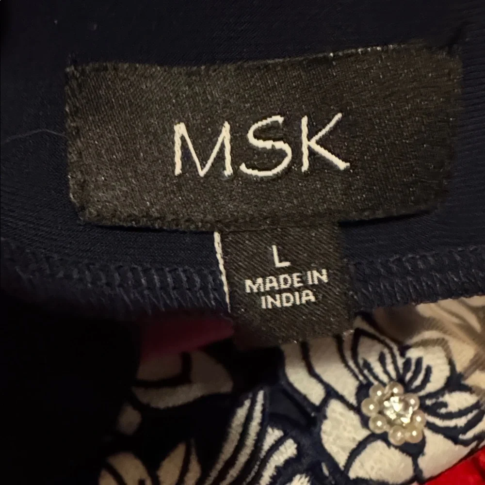 MSK Navy Illusion Off The Shoulder Floral Appliqué Dress Elegant Evening Chic